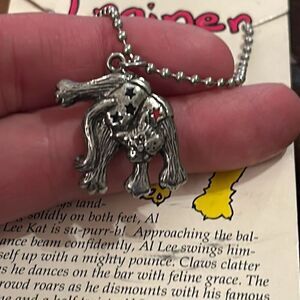 Cat Charm Necklace Gymnastics Purrsonal Trainer Al Lee Kat Vintage NWT USA